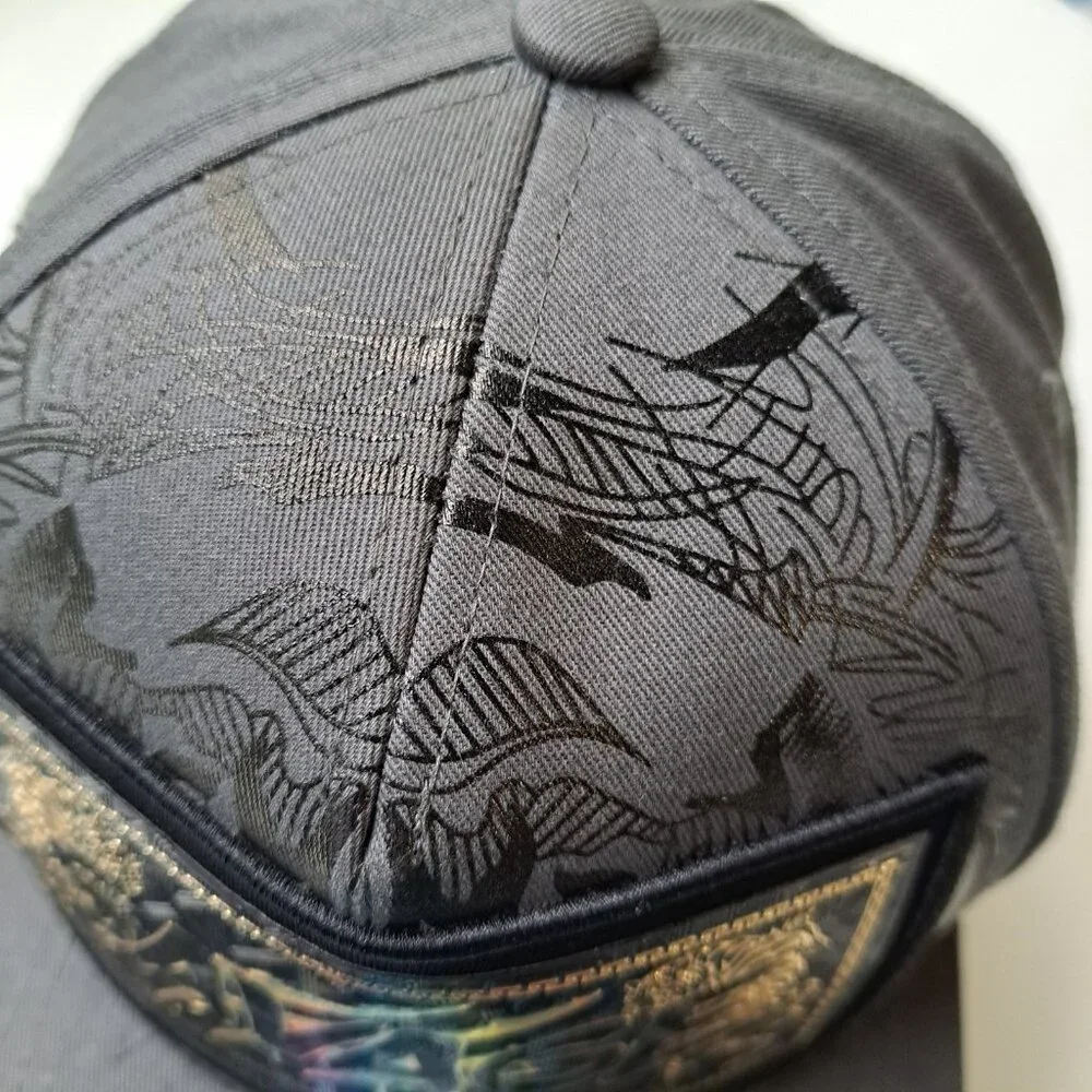 NEW TOP LEVEL Savage Snapback Hat Grey Black Gold Tiger Design‎ 100% Cotton Claw